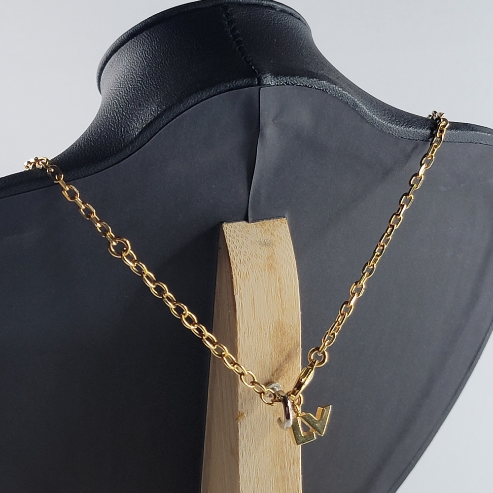 LOUIS VUITTON Pandanti Love Letters Necklace GP×Rhinestone×Silver - Picture 6 of 10